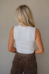 Sleeveless Sweater Top-Ivory