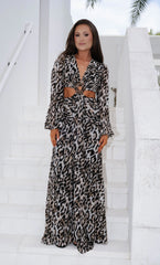 Leopard Studded Maxi Dress
