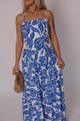 Athena Maxi Dress-White/Blue