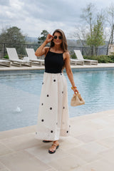 Mila Polka Dot Maxi Dress-Black
