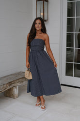 Gwen Midi Dress-Navy