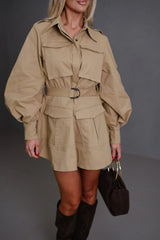 Hogan Mini Trench Dress-Camel