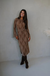 Whitley Midi Dress-Bronzed Jaguar