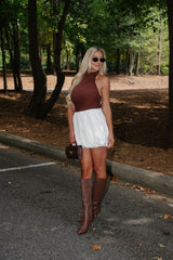 Raine Balloon Mini Skirt-Cream