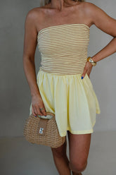 Charleston Mini Dress-Yellow