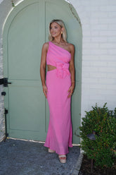 Cori Statement Maxi Dress-Hot Pink