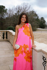 Glena Floral Maxi Dress-Pink/Orange