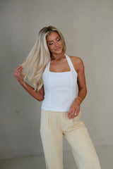 Cara Tailored Halter Top-White