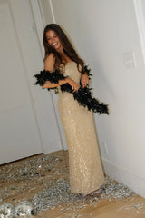 Lillie Sequin Maxi Dress-Gold
