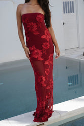 Lila Floral Maxi Dress-Wine