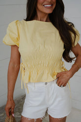 Ansley Smocked Top-Butter