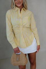 Claire Ruched Top-Yellow