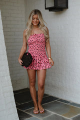 PETITE// Mazie Mini Dress-Pink/Brown