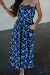 Mariana Floral Maxi Dress-Navy