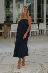 Bubble Hem Midi Dress- Midnight