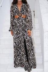 Leopard Studded Maxi Dress