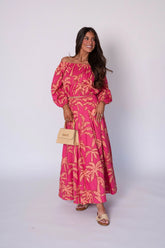 Kailani OTS Floral Skirt Set-Pink