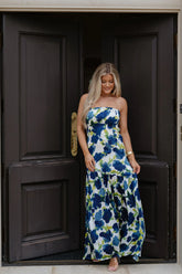 Lanie Floral Maxi Dress-Blue Multi