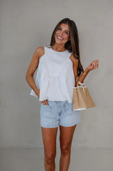Quinn Poplin Top-Off White