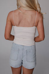 Camille Tank Top-Ecru