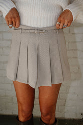 Rae Pleated Skort-Taupe