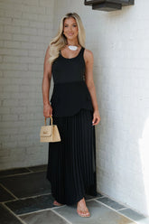Lanny Pleated Skirt-Black