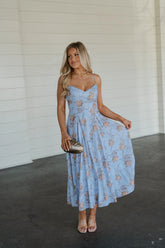 Maggie Floral Maxi Dress-Blue
