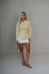 Claire Ruched Top-Yellow