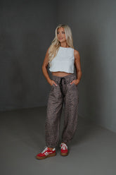Juda Printed Sweatpants-Chocolate/Black