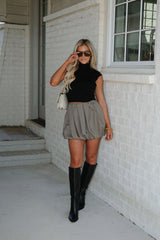 Raine Balloon Mini Skirt-Dusty Olive