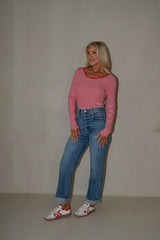 Ridley Striped Top-Red