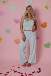 Ryan Pointelle Pants Set-Heather Grey