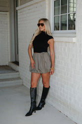 Raine Balloon Mini Skirt-Dusty Olive