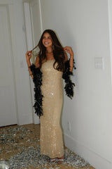 Lillie Sequin Maxi Dress-Gold