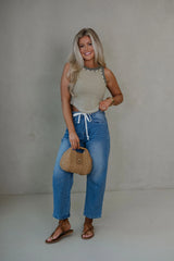 Arabella Sleeveless Knit Top-Olive