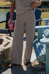 Sam Striped Pants Set-Brown