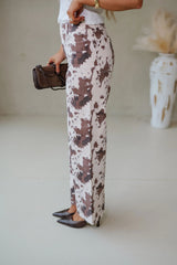 Francie Printed Pants-Brown Multi