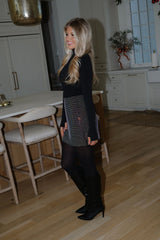 Ana Rhinestone Skirt-Black