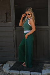 Bloom High-Neck Crop Top-Forest