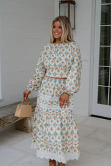 Mallie Skirt Set-Cream Multi