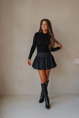 Bubble Mini Skirt-Black
