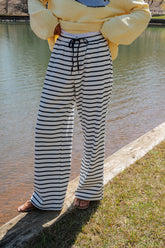 Colleen Striped Pants-White/Navy