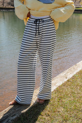 Colleen Striped Pants-White/Navy
