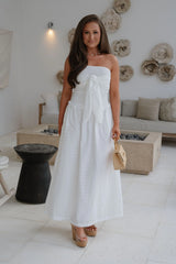 Carson Strapless Maxi Dress-White