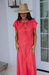 Noemi Maxi Dress-Coral