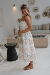Lane Smocked Eyelet Maxi Dress-Natural