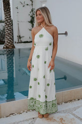 Kenneth Halter Maxi Dress-Olive
