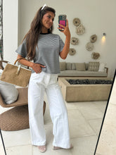 Striped Short Sleeve Top- Navy