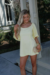 Addie Mini Dress-Butter Yellow