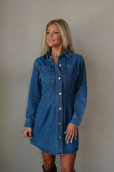 Zae Mini Dress-Denim Blue